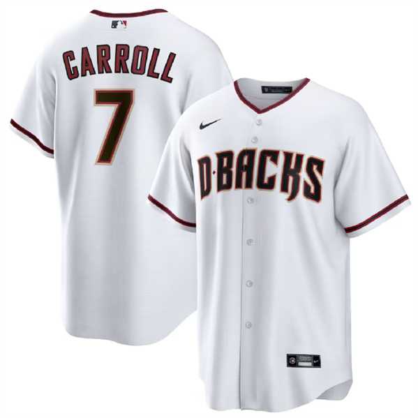 Men's Arizona Diamondbacks #7 Corbin Carroll White Cool Base Stitched Jersey Dzhi,We sell and wholesale Men's Arizona Diamondbacks #7 Corbin Carroll White Cool Base Stitched Jersey Dzhi on line form chian!